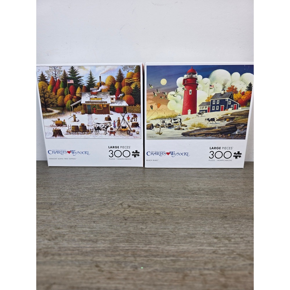 Set of Two (2) Charles Wysocki 300 Piece Jigsaw Puzzles by Buffalo Games